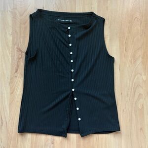 Abercrombie & Fitch Black Button-Front Women's Top